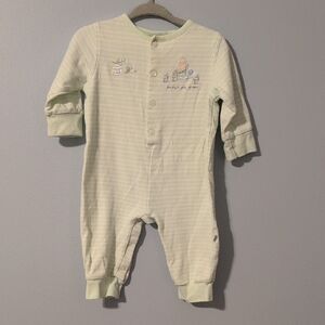 Pastel Green Striped Kids Footie